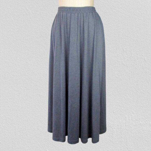 Flared Grey Midi Skirt Pockets Long Full Swing Size M Units Vintage 1980 - Picture 11 of 11